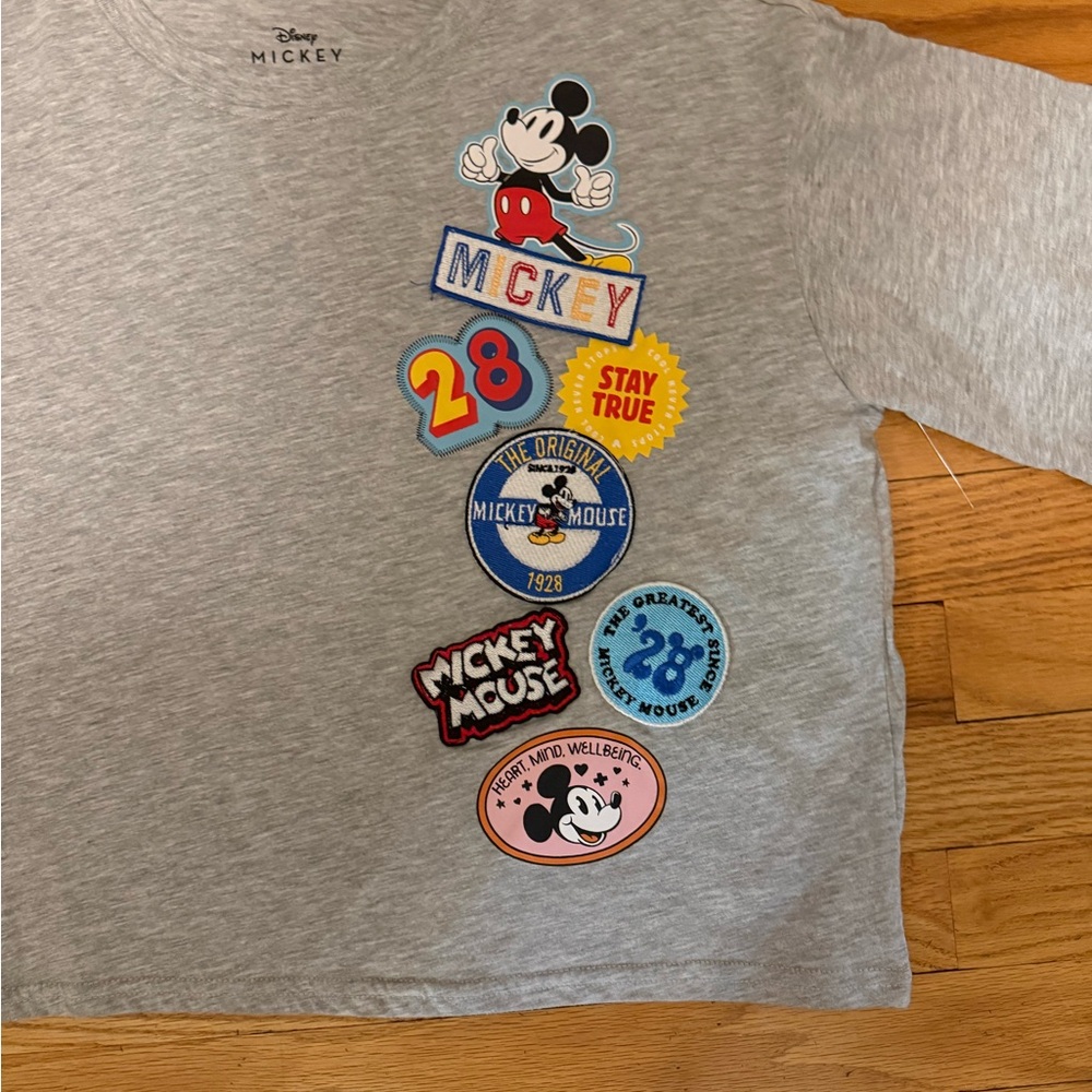 Disney Mickey‎ Mouse Gray Long Sleeve Kids Tee